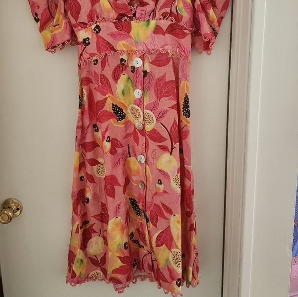 FARM Rio Pink and Yellow Midi Dress - Picture 5 of 13